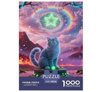 Chartreux Puzzle De 1000 Pièces pour Adultes Détente & Relaxation Chaton de Compagnie Mignon Illustration Colorée Enfants Dès 14 Ans38x26cm/1000pcs