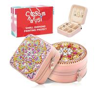 CharySim 2 Pièces Boite à Bijoux Diamond Painting Painting Diamant Adulte et Enfants Kit Accessoires Boite a Bijoux Fille Rose