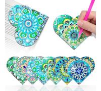 CharySim Marque Page Diamond Painting Peinture Diamant Adulte Kit Accessoires Diamant Painting pour Femmes Noël Saint Valentin Remise des Diplômes Cadeau d'anniversaire L'amour bleu et vert