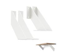 ChasBete Equerre Etagere Métal Support Etagere Blanc, Equerre Etagere Murale Robustes 90 Degrés Support Etagere en Fer Flottante, 10cm 4 pièces