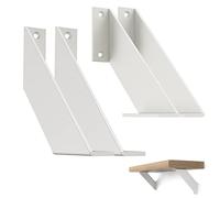 ChasBete Equerre Metal Blanc, Equerre Charge Lourde Antirouille, Support Etagere Murale Équerre Étagère Fer Forgé 15cm 4Pièces