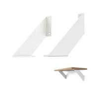 ChasBete Support Etagere Blanc 10 cm Vintage, Equerre Etagere Métal Murale, Support d'étagère Heavy Duty 2 Pièces