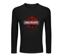 Chase Atlantic Rose Logo Classic Customized Kawaii Clothes Men's 100% Cotton Tee Crewneck Unisex Long Sleeve T-Shirt Black S