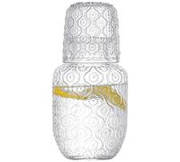 Chase Chic 500ml carafe de chevet et verre ensemble, verre à vaisselle, verre à boire pour chambre ou salle de bain Motif de pomme d'amour