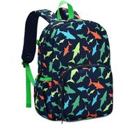 Chase Chic Cartable Fille Garçon Primaire,Imperméable Léger Sac a Dos Enfant 3-8 Ans Avec Sangle de Poitrine,Sac Cartable Pour Écoles/Voyages/Sorties,Requins