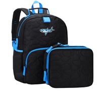 Chase Chic Sac à Dos Enfant 2 Pièces,Léger Cartable Primaire Garcon avec Sacs à Lunch,Cartable Maternelle Elementaire 2 en 1 pour 3 à 7 Ans,Requin noir