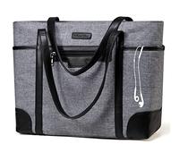 Chase Chic Sac Cabas Femmes, Grande Capacité Sac Ordinateur 15,6 Pouces Imperméable Fourre Tout De Travail Avec Sangle De Bagages, Gris Anthracite