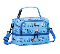 Chase Chic Sac Isotherme Repas Enfant,Sac à Lunch Pour Filles Garçons,Sac à Déjeuner Deux Compartiments Avec Bandoulière Réglable Pour École Voyage Pique-nique,Voiture bleue