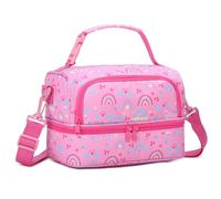 Chase Chic Sac Isotherme Repas Enfant,Sac à Lunch Pour Filles Garçons,Sac à Déjeuner Deux Compartiments Avec Bandoulière Réglable Pour École Voyage Pique-nique,Arc-en-ciel