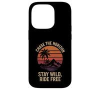 Chase the Horizon Stay Wild Ride Free Randonnée Camping Amateur Coque pour iPhone 14 Pro