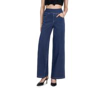 Chasehot Jean Femme,Pull on Wide Leg Taille Haute Jeans | Taille Elastique,Coupe Droite Straight Fit,Classique Large Baggy Denim Pantalon