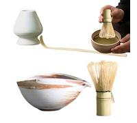 Chasen Set de 4 pièces pour cérémonie du thé, accessoires pour matcha, cérémonie du thé, outils - bar, restauration, café, petit déjeuner, latte, boisson, cuisine, camping et usage domestique