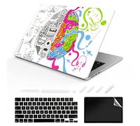 ChashenHa Coque rigide en plastique imprimé UV pour MacBook Air 13,6" sorti en 2022 (modèle A2681 M2) avec protecteur de clavier et protecteur d'écran, brain-3