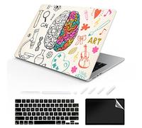 ChashenHa Coque rigide en plastique imprimé UV pour MacBook Air 13,6" sorti en 2022 (modèle A2681 M2) avec protecteur de clavier et protecteur d'écran, brain-2