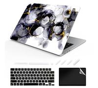 ChashenHa Coque rigide en plastique imprimé UV pour MacBook Air 13,6" sorti en 2022 (modèle A2681 M2) avec protecteur de clavier et protecteur d'écran, marbre-3