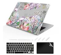 ChashenHa Coque rigide pour MacBook Air 13,6" sorti en 2022 (puce A2681 M2) en plastique imprimé UV avec protecteur de clavier et protecteur d'écran, fleur-5