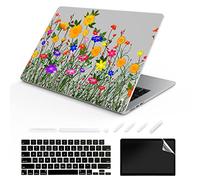 ChashenHa Coque rigide pour MacBook Air 13,6" sorti en 2022 (puce A2681 M2) en plastique imprimé UV avec protecteur de clavier et protecteur d'écran, fleur-1