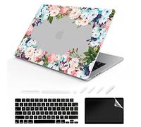 ChashenHa Coque rigide pour MacBook Air 13,6" sorti en 2022 (puce A2681 M2) en plastique imprimé UV avec protecteur de clavier et protecteur d'écran, fleur-3