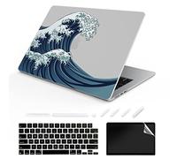 ChashenHa Coque rigide pour MacBook Air 13,6" sorti en 2022 (puce A2681 M2) en plastique imprimé UV avec protecteur de clavier et protecteur d'écran, vagues de l'océan 17