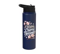 Chasing Cherry Blossoms Fleur de Cerisier Printemps Sakura Stainless Steel Insulated Water Bottle