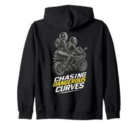 Chasing Dangerous Curves - Jeu de Mots de Course pour Motards Sweat à Capuche