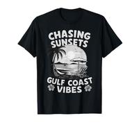 Chasing Sunsets Gulf Coast Vibes Design rétro plage T-Shirt