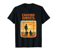 Chasing Sunsets Not Deadlines Digital Nomad Travel Esthétique T-Shirt
