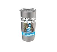 Chasing Waterfall Wonders Souvenir Scenic Nature Art Group Gobelet isotherme en acier inoxydable double paroi