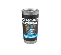 Chasing Waterfall Wonders Souvenir Scenic Nature Art Group Gobelet isotherme en acier inoxydable double paroi