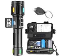 Chasinglee lampe LED Rechargeable 500000 lumens, poche Puissant Tactique Haute Lumière, Super Lumineux, Rechargeable Type-C, Pour Camping