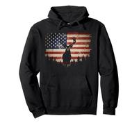 Chasse au cerf Drapeau américain Buck Deer Hunter Wildlife extérieur Sweat à Capuche