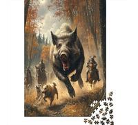 Chasse au Sanglier Cadeau Unique Décoration Intérieure Scène de Chasse en forêt Jeu ÉduChatif Challenge Toy Adultes & Enfants des 14 Ans 70x50cm/1000pcs
