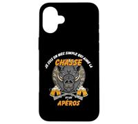 Chasse Au Sanglier et Apéros Cadeau pour Chasseur Coque pour iPhone 16 Plus