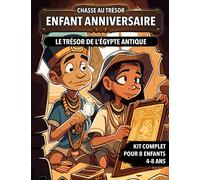 Chasse au Trésor Enfant Anniversaire de l'Égypte Antique: Kit Complet pour Enfants de 4 à 8 ans - Carte au Trésor, Énigmes, Invitations et Certificats - Tout Compris!