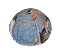 Chasse aux canards colverts, bonnet de douche imperméable et élastique double couche réutilisable