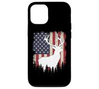 Chasse aux Cerfs Drapeau américain Bois de forêt Buck Deer Hunter Coque pour iPhone 12/12 Pro