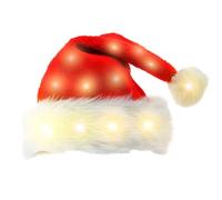 Chasse Chapeau 2 Pièces Casquettes de Père Noël Lumineux pour Adultes avec Pompons Bonnet de Noël en Peluche Douce avec Lumières pour Hommes et Femmes M 2, h, taille unique