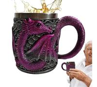Chasse De Bièree Avec Henkel | Tasse Des Consommation Rustique En Acier Inoxydable / Bois, Grand Réservoir Médiéval Pour Bière, Rencontré, Café Ou Thé | Idéal Pours Les Hommes Et Less Idées E Cadeaux