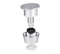 Chasse Eau Double Toucher pour Salle de Bain Chasse Eau Double(Silver) | Compatible trous 20-60mm, ABS pour durable, double débit, installation simple, finition chromée noire