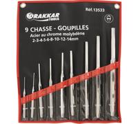 Chasse-goupilles 2-3-4-5-6-8-10-12-14mm de 110 à 248mm - pochette de 9 pcs DRAKKAR TOOLS - 13533