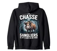 Chasse Sanglier Passion Chasseur Forêt Française Sweat à Capuche