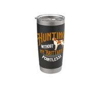 Chasse sans ma Bretagne Pointless - Épagneul breton Gobelet isotherme en acier inoxydable double paroi