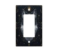 Chasse Wild Wolf Plaque murale décorative pour interrupteur 1 gang à bascule unique, plaque frontale électrique fantaisie sorcière mystique pour cuisine, salle de bain, décoration d'animal