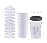Chasses de couleur, mélangeur de couleur : tasses de pulvérisation de 10 voitures avec échelle transparente, couvercle de nourriture coloré et prise, tampons de pulvérisation de couleur pour voiture