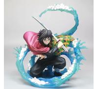 Chasseur de démons Figure GK Tomioka Giyuu Action Figure Anime Modèle 17cm PVC Eau respirant Scène de combat Bureau Collection Jouets