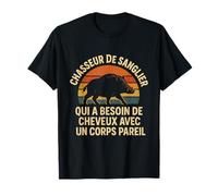 Chasseur de Sanglier calvitie idée Cadeau Chauve Humour T-Shirt