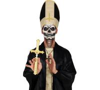 Chasseur de vampires Sceptre en croix Décoration Halloween Prêtre sombre Crâne effrayant Accessoire Costume Requisit Spirituel Fête de protection Reliquaire antique Inspiré Décor Dague d'or Création T