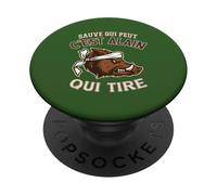 Chasseur Prénom Alain - Humour Sanglier Mauvais Tireur PopSockets PopGrip Adhésif
