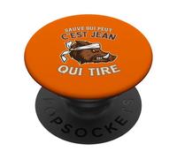 Chasseur Prénom Jean - Humour Sanglier Mauvais Tireur PopSockets PopGrip Adhésif