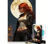 Chasseuse Nocturne Puzzle 1000 Pièces Adultes Jeu de Réflexion Loisirs Amusant Qualité Joli Cadeau (38x26cm)